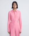 Lafayette 148 Petite Silk Double Georgette Blouse In Pink