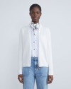 Lafayette 148 Plus-size Cottonsilk Tape Knit Bomber In White