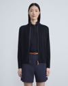 Lafayette 148 Plus-size Cottonsilk Tape Knit Bomber In Navy