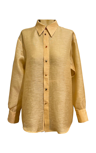 Zimmermann Tama Sheer Cotton-linen Slub Shirt In Neutral