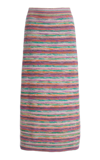 Chloé Striped Wool And Cashmere-blend Midi Skirt In Multi