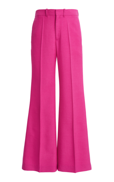 Chloé Wool-cashmere Straight-leg Pants In Pink