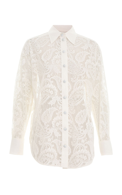 Zimmermann Women's Wonderland Lace Shirt In Ivory In Neutrals