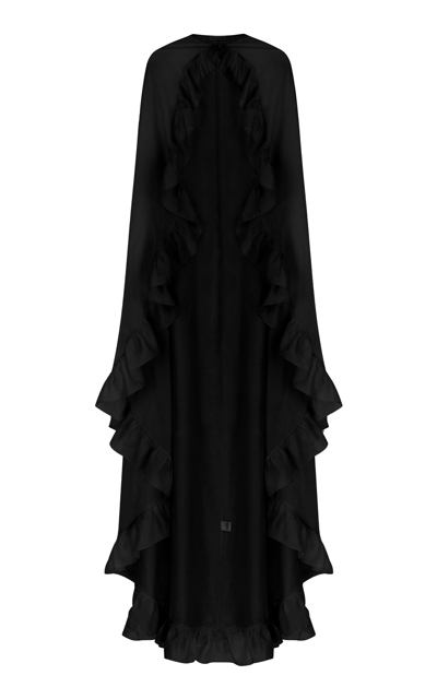 Anna October Women's Bernadette Ruffled Georgette Cape In Black,white