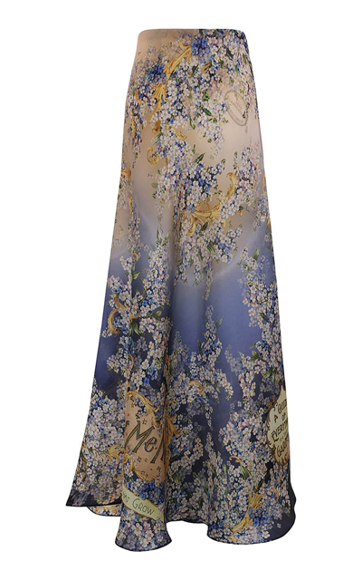 Zimmermann Tama Linen And Silk Maxi Skirt In Multicolor
