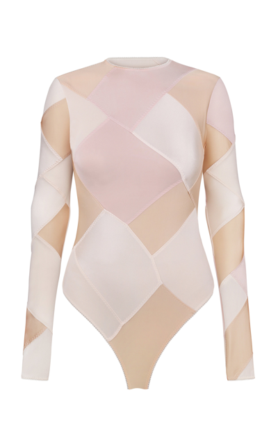 Anna October Florentine Patchwork Bodysuit In Neutral