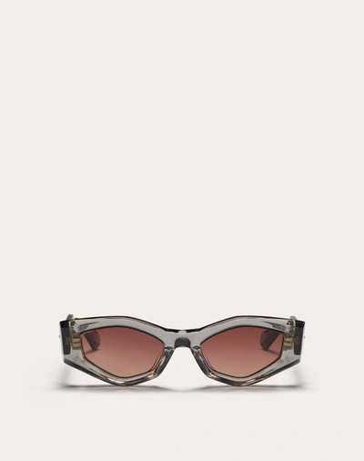 Valentino Garavani Valentino Iii - Irregular Acetate Frame Woman Grey/gradient Pink 51