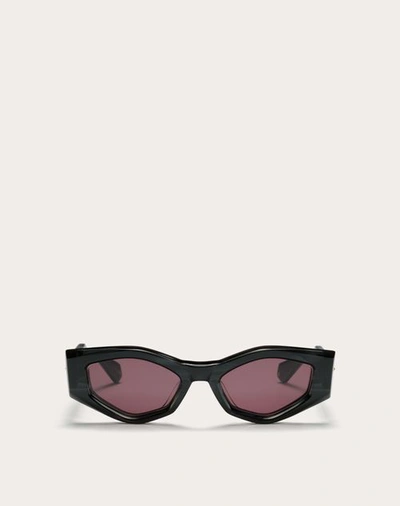 Valentino Garavani Valentino Iii - Irregular Acetate Frame Woman Black/maroon 51