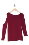 Go Couture Cold Shoulder Top In Rhodonite