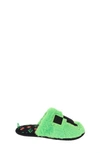 Sg Footwear Kids' Minecraft Creeper Scuff Faux Fur Slipper In Green