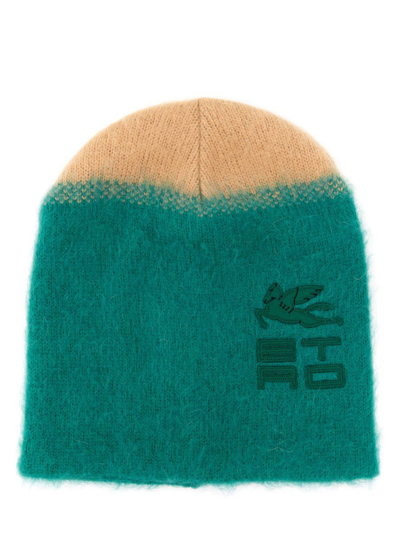 Etro Hat With Logo Patch In Green