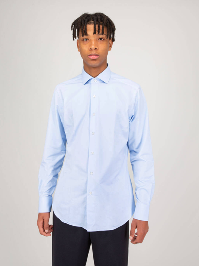 Xacus Long-sleeved Fitted Shirt In Blau