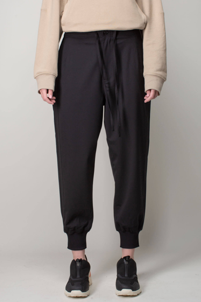 Y-3 Logo-print Wool Track-pant In Black