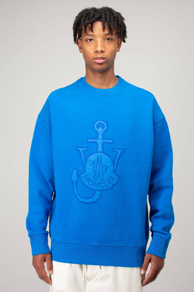 Moncler Genius Moncler X Jw Anderson Logo Embroidered Sweatshirt In Blue