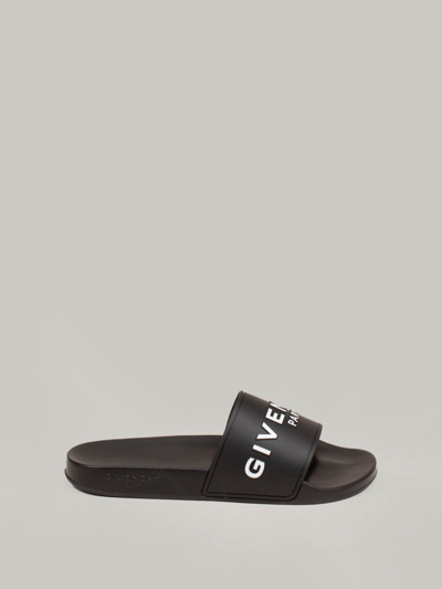 Givenchy Logo Slide Flat Sandal / In Black