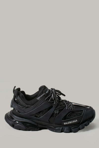Balenciaga Track.3 Distressed Mesh And Nylon Sneakers In Black