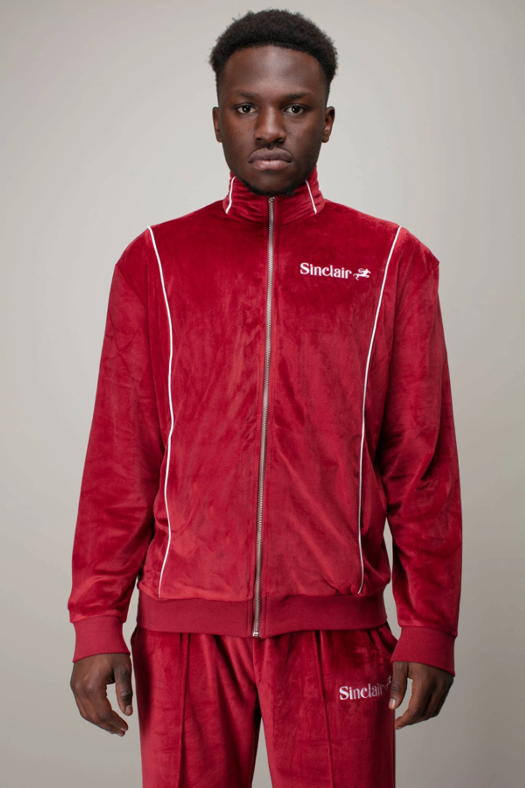 Sinclair Velour Track Jacket | ModeSens