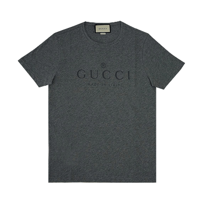 Pre-owned Gucci Logo Cotton T-shirt 'grey'