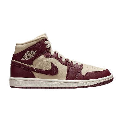 Pre-owned Air Jordan Wmns  1 Mid Se 'split - Beach Cherrywood' In Cream