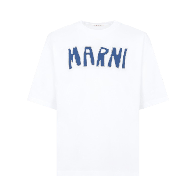 Pre-owned Marni Cutout Logo T-shirt 'lily White'