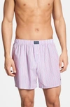 Polo Ralph Lauren Men's Underwear, Woven Boxer In Pink Regent Stripe