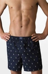 Polo Ralph Lauren Men's Underwear, Allover Pony Woven Boxers In Navy