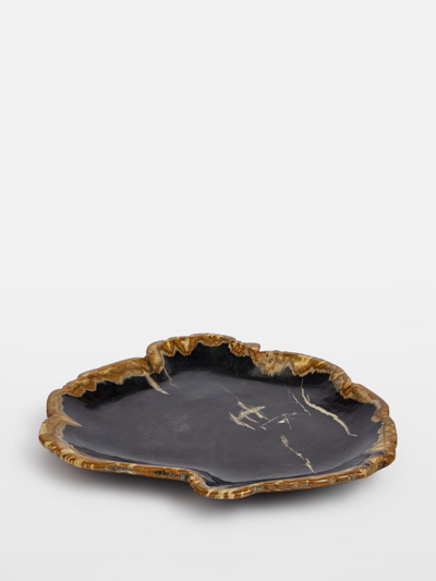 Soho Home Balfern Petrified Wood Platter In Black