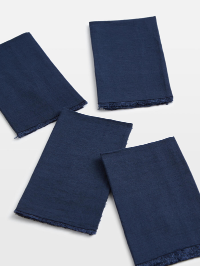 Soho Home Whitney Linen Napkins Navy