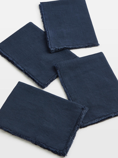 Soho Home Whitney Linen Placemats Navy
