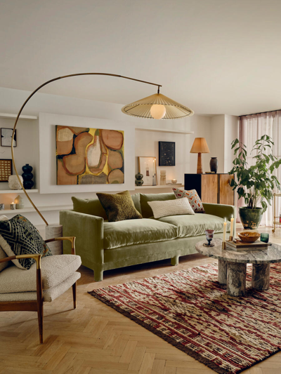 Soho Home Ashford Three Seater Sofa In Lichen