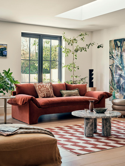 Soho Home Wyatt Three Seater Sofa In Rust