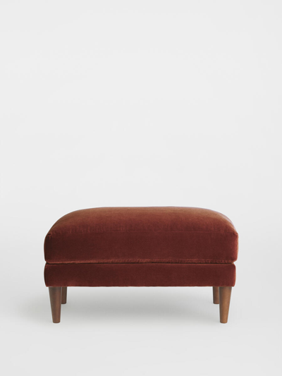Soho Home Reya Ottoman Velvet In Rust