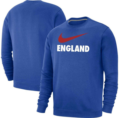 Nike Royal England National Team Lockup Club Pullover Sweatshirt In Blue