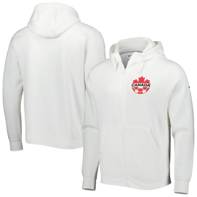 Nike White Canada Soccer Club Fleece Full-zip Hoodie