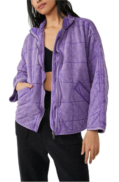 Free People Dolman Sleeve Quilted Jacket In Moonberry