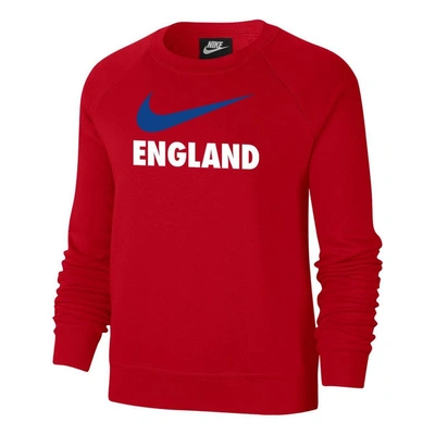 Nike Red England National Team Lockup Varsity Raglan Pullover Sweatshirt