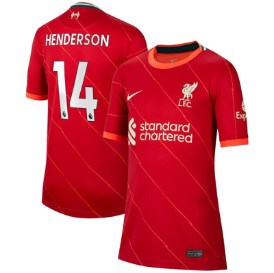 Nike Kids' Youth  Jordan Henderson Red Liverpool 2021/22 Home Breathe Stadium Replica Player Jersey