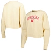 League Collegiate Wear Cream Nebraska Huskers Classic Campus Corded Timber Sweatshirt In Cream
