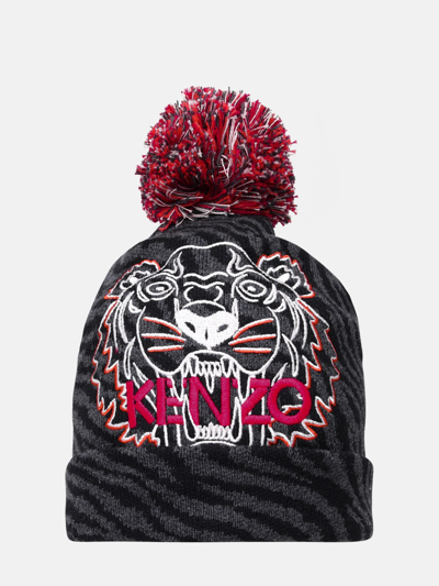 Kenzo Gray Cotton Beanie In Pink