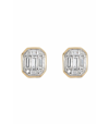Kwiat Sunburst Diamond Baguette Stud Earrings In Yellow Gold
