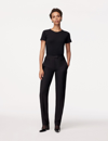 ANOTHER TOMORROW TUXEDO PANT,A422PT021-WV-BLK46