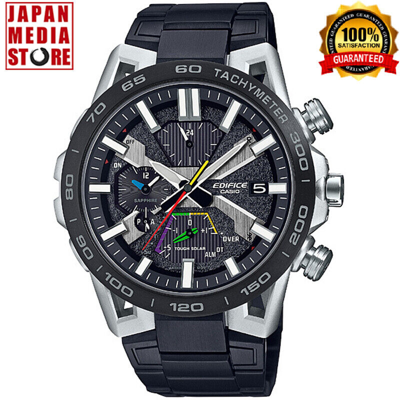 Pre-owned Casio Edifice Sospensione Eqb-2000ydc-1ajf Bluetooth Chrono Solar Men Watch
