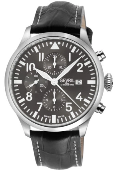 Pre-owned Gevril Men's 47102 Vaughn Chrono Pilot Swiss Automatic Eta 7750 Movement Watch
