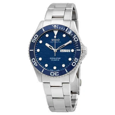 Pre-owned Mido Ocean Star Automatic Blue Dial Men's Watch M0424301104100