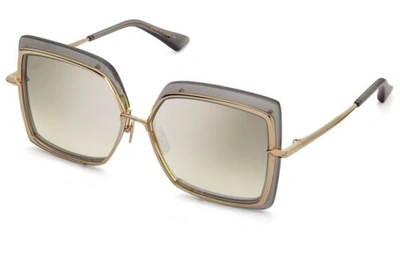 Pre-owned Dita Narcissus Dts 503-03 Satin Crystal Grey Gold Flash Mirror Women Sunglasses