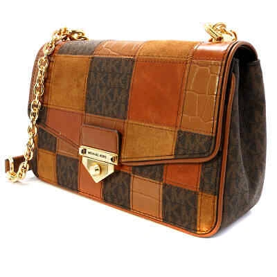 Pre-owned Michael Kors Brown Ladies Soho Large Patchwork Signature Logo Shoulder Bag