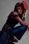 By Anthropologie Velvet Flare Pants In Blue