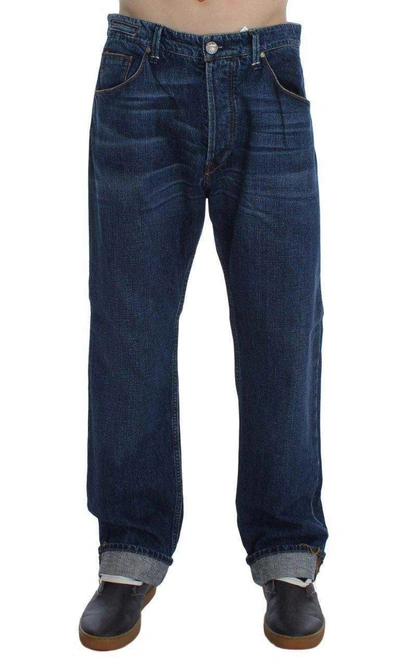 Acht Wash Cotton Baggy Loose Fit Jeans In Blue