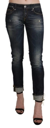 ACHT WASHED LOW WAIST SKINNY CROPPED DENIM PANT