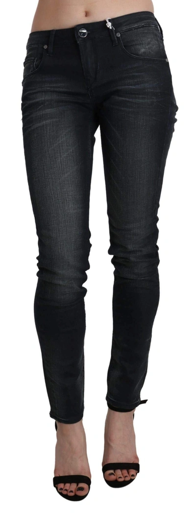 Acht Washed Low Waist Skinny Denim Trouser In Black